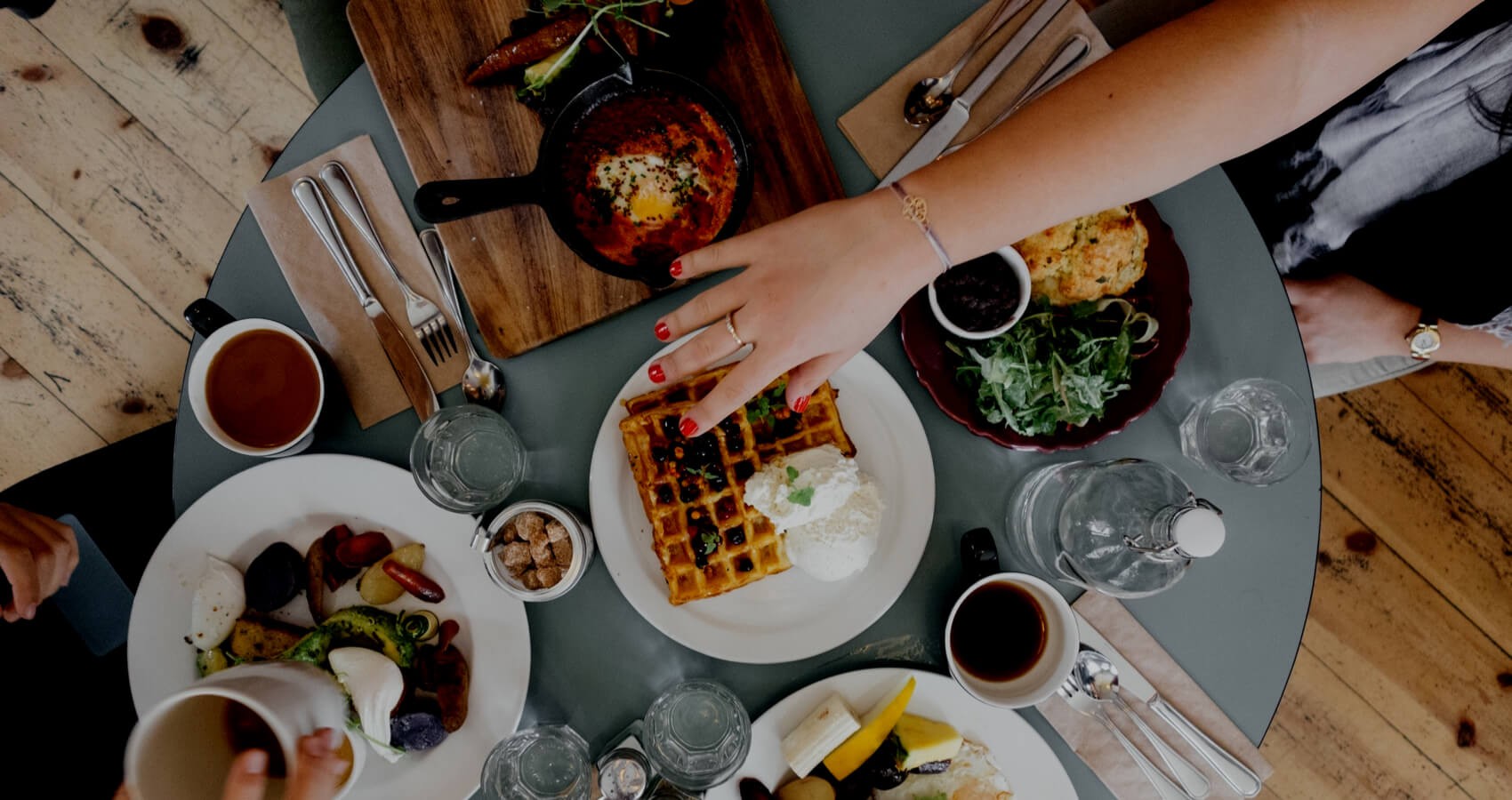 Food and drinks on a table