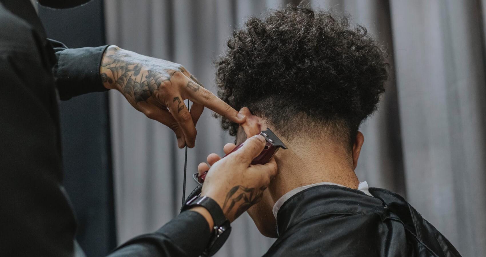 Person getting a haircut